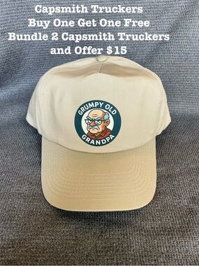 Capsmith Grumpy Old Grandpa Trucker Hat – Funny Grandpa Gift – Mesh Snapback Cap